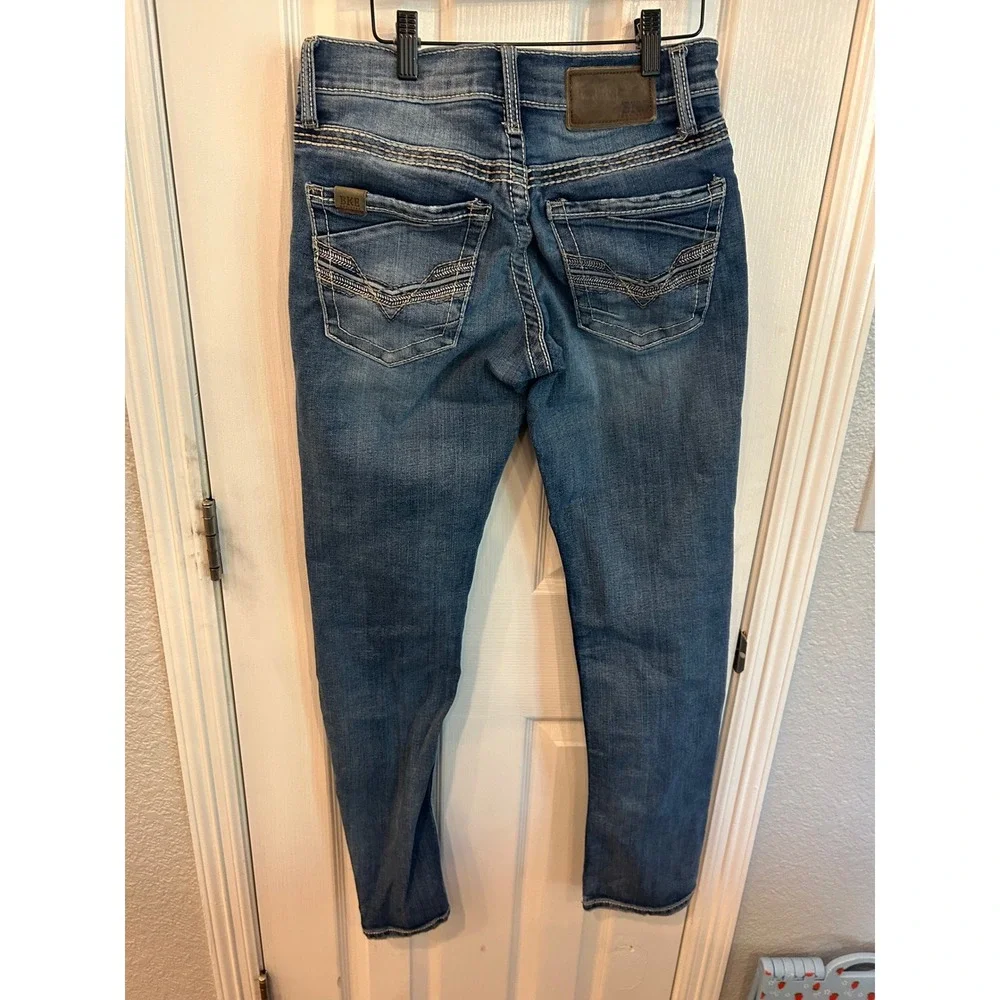 BKE Jake Straight Jeans Blue Medium Wash Stretch Denim Mens 28x32 Casual Pants